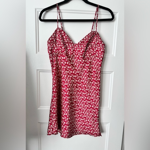 Free People On Our Radar Red Floral Slip Dress - Picture 1 of 8